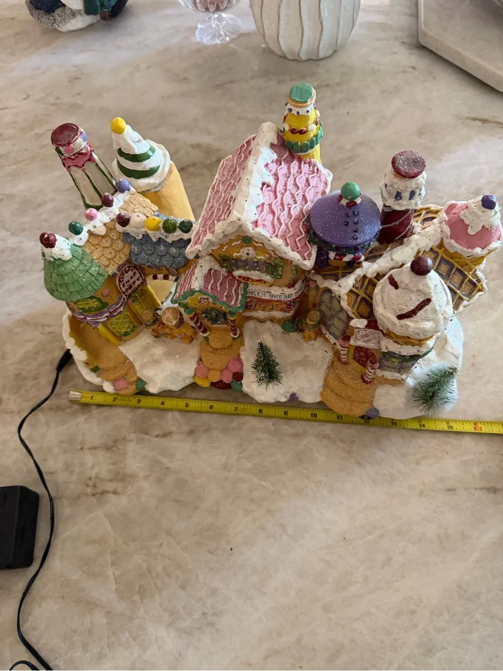 Vintage gingerbread Christmas village with